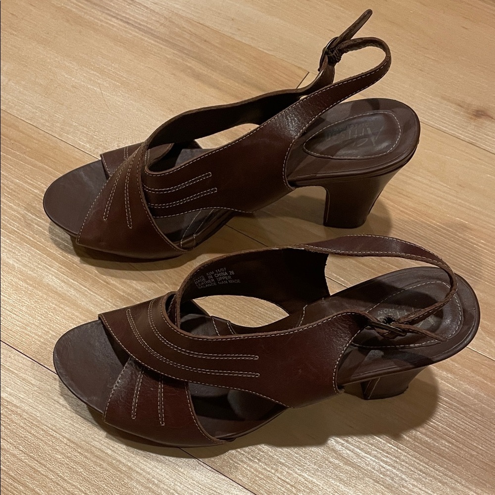Clarks Dark Brown Women's Heeled Sandals